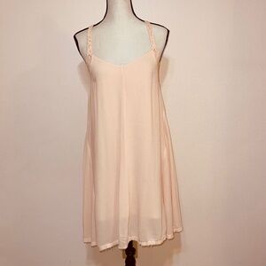 Others Follow Peachy Dress With Lace Trim and Raw Hem Size Small